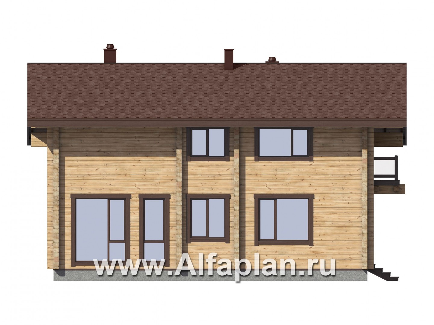 Проекты домов Альфаплан - Традиционный деревянный дом с удобной планировкой - изображение фасада №2