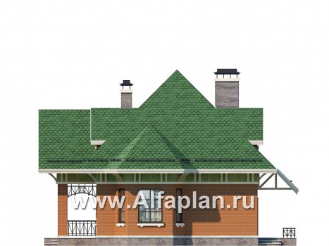 Проекты домов Альфаплан - Мансардный дом для небольшого участка - превью фасада №4
