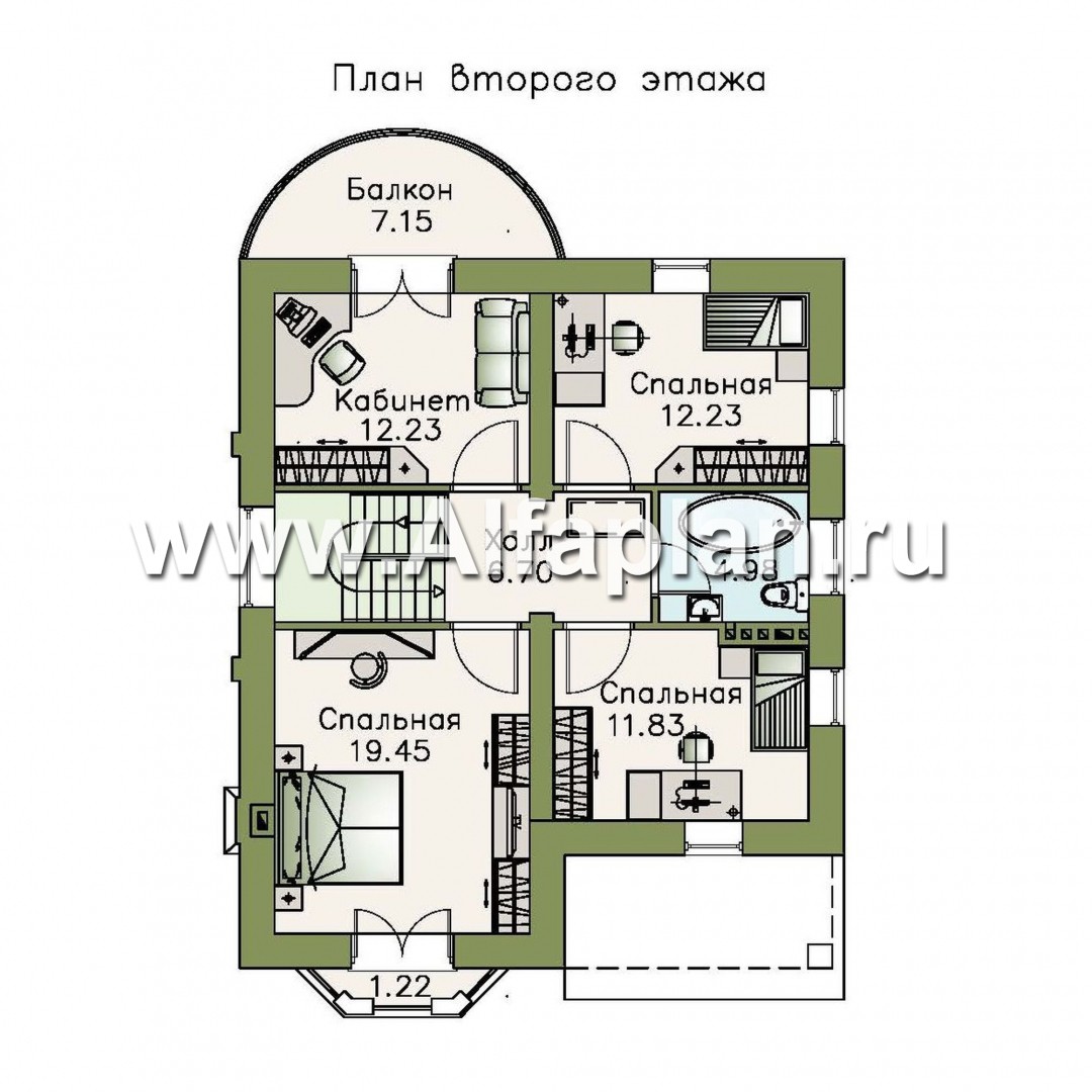 Проекты домов Альфаплан - «Стелла»- компактный дом для маленького участка  - изображение плана проекта №2