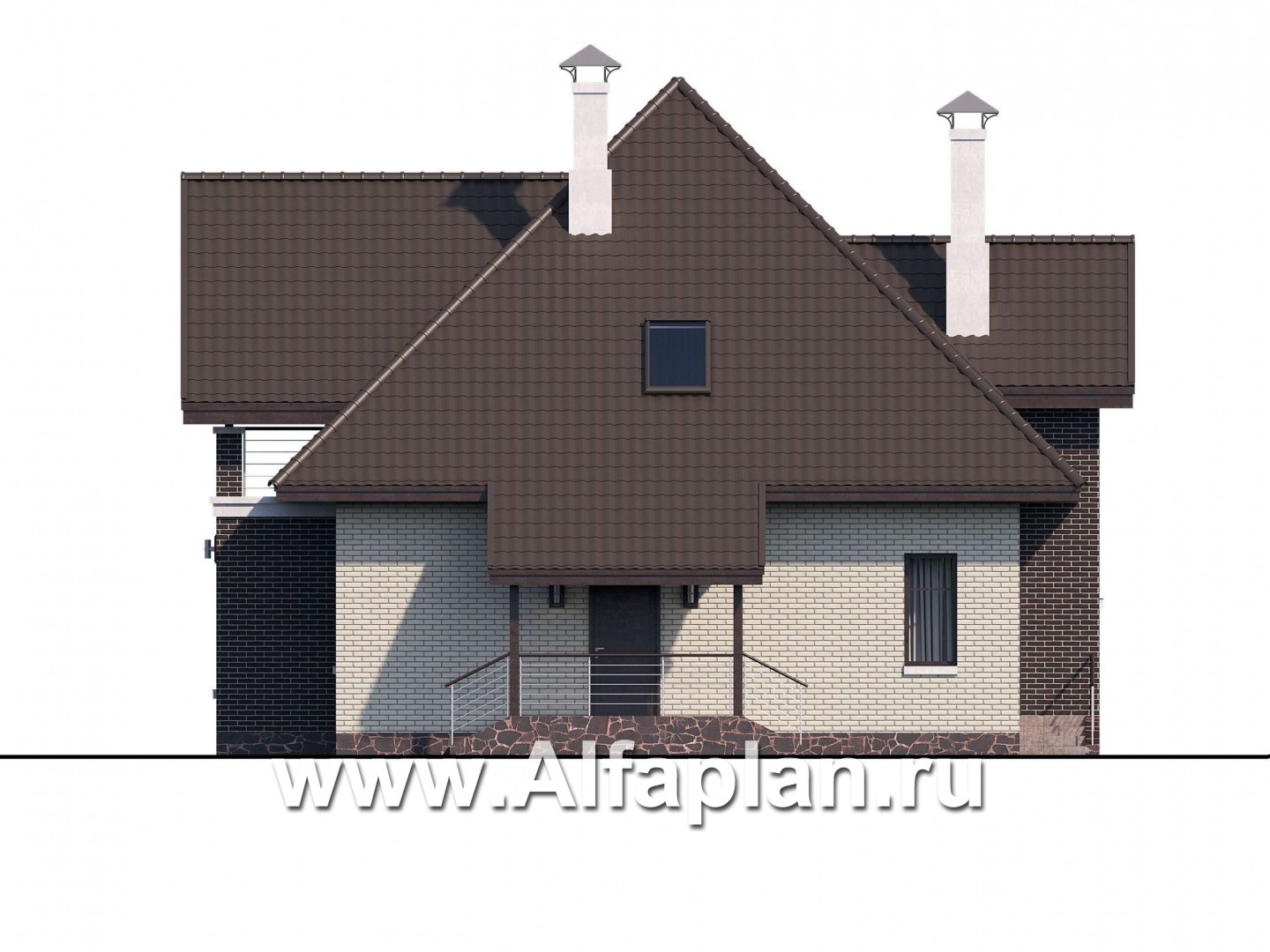 Проекты домов Альфаплан - «Арктур»  - современный мансардный дом - изображение фасада №2