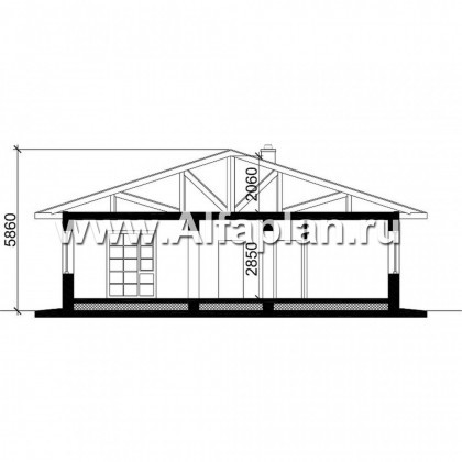 Проекты домов Альфаплан - Одноэтажный дом с удобной планировкой - превью плана проекта №2