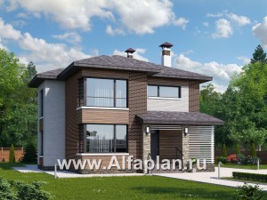 Проекты домов Альфаплан - «Эридан» - современный стильный дом с террасой - превью основного изображения