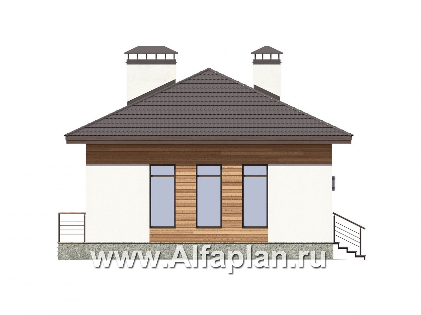 Проекты домов Альфаплан - Уютная дача для небольшой семьи - изображение фасада №3
