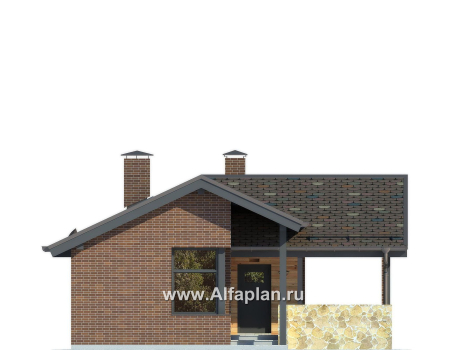 Проекты домов Альфаплан - Уютная комфортабельная баня - превью фасада №2