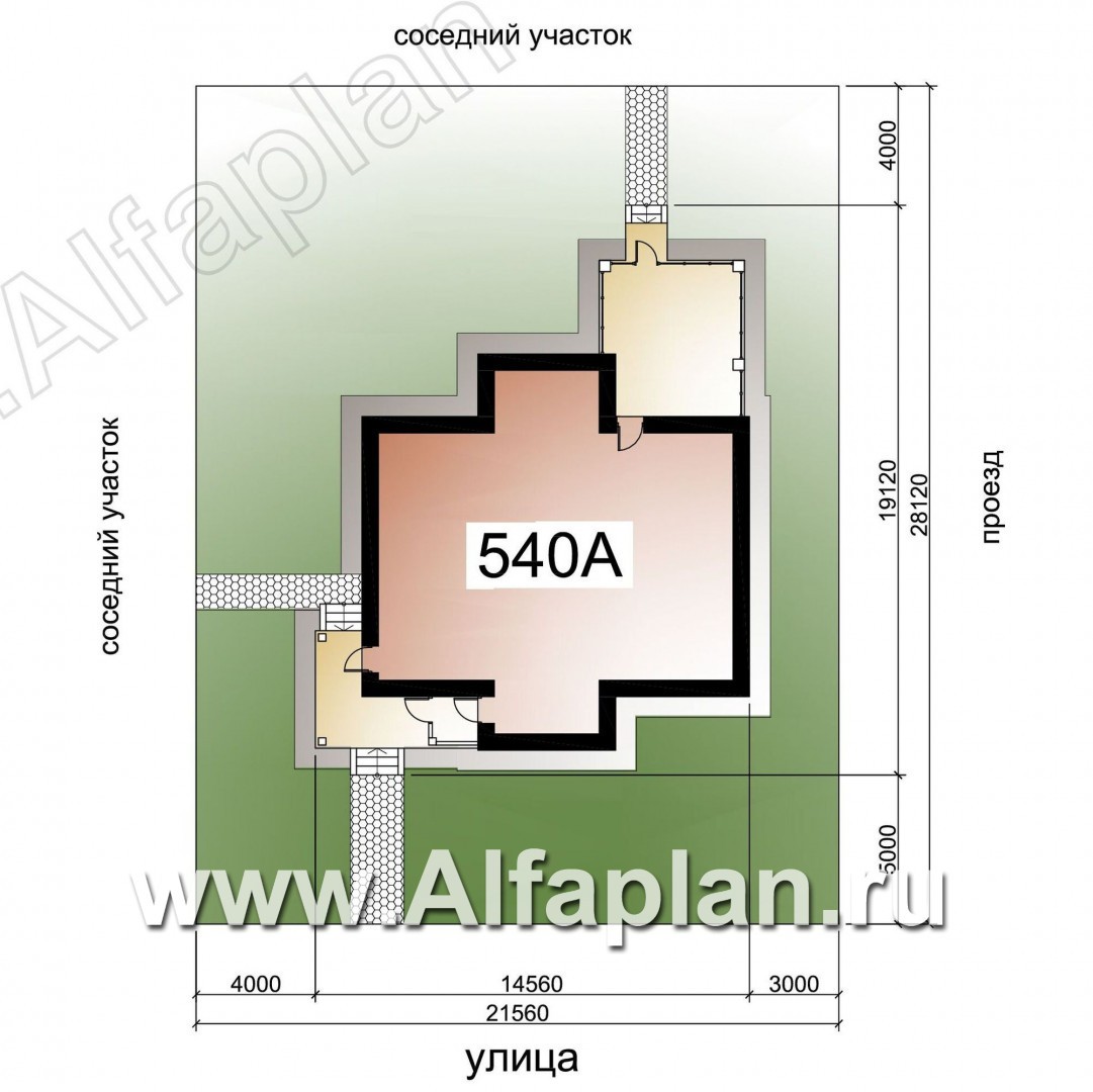 «Семь ветров» - проект двухэтажного дома, лестница в центре, с террасой, в стиле эклектика - дизайн дома №2