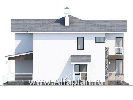 Проекты домов Альфаплан - «Платина» - стильный современный дом в европейской традиции - превью фасада №3