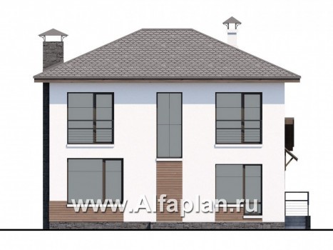 Проекты домов Альфаплан - Двухэтажный дом из кирпича «Карат» - превью фасада №4
