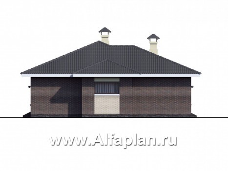 Проекты домов Альфаплан - «Вуокса» - одноэтажный дом с просторной гостиной-столовой - превью фасада №3