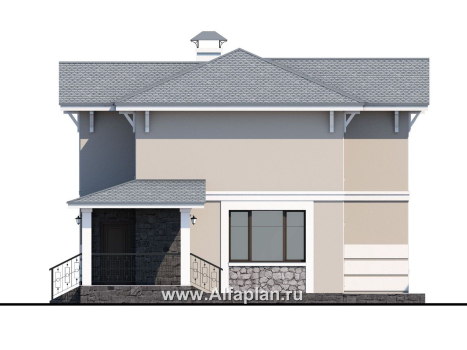 Проекты домов Альфаплан - «Невский стиль» - удобный и красивый двухэтажный дом - превью фасада №2