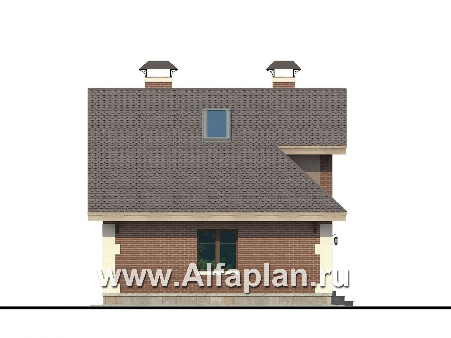 Проекты домов Альфаплан - Баня с террасой и студией в мансарде - изображение фасада №3