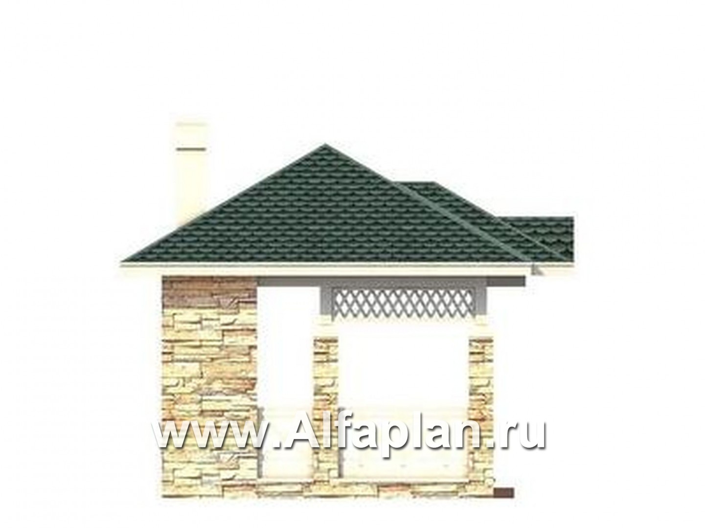 Проекты домов Альфаплан - Садовая беседка - изображение фасада №3