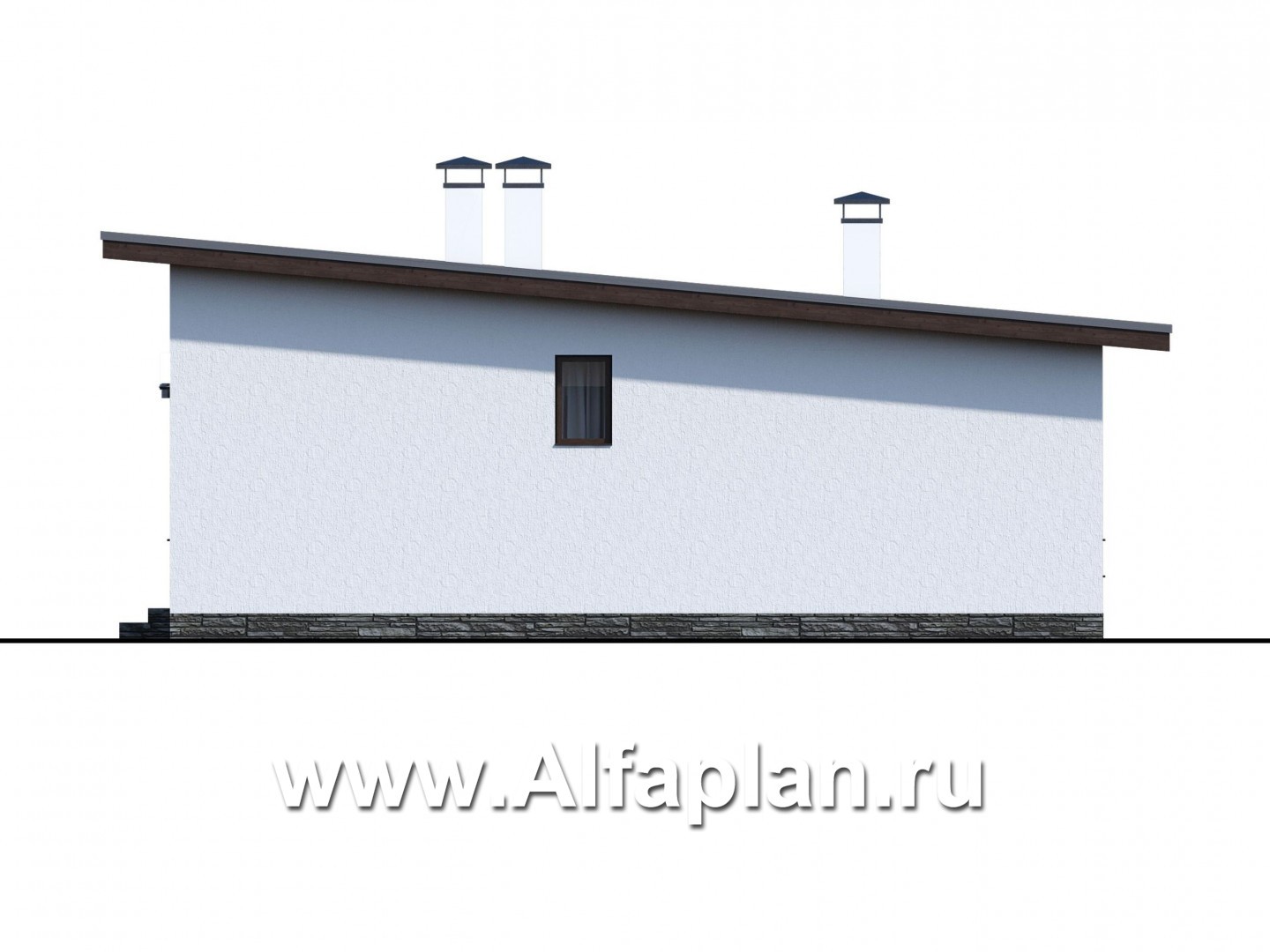 Проекты домов Альфаплан - «Бета» - каркасный дом с односкатной кровлей - изображение фасада №2