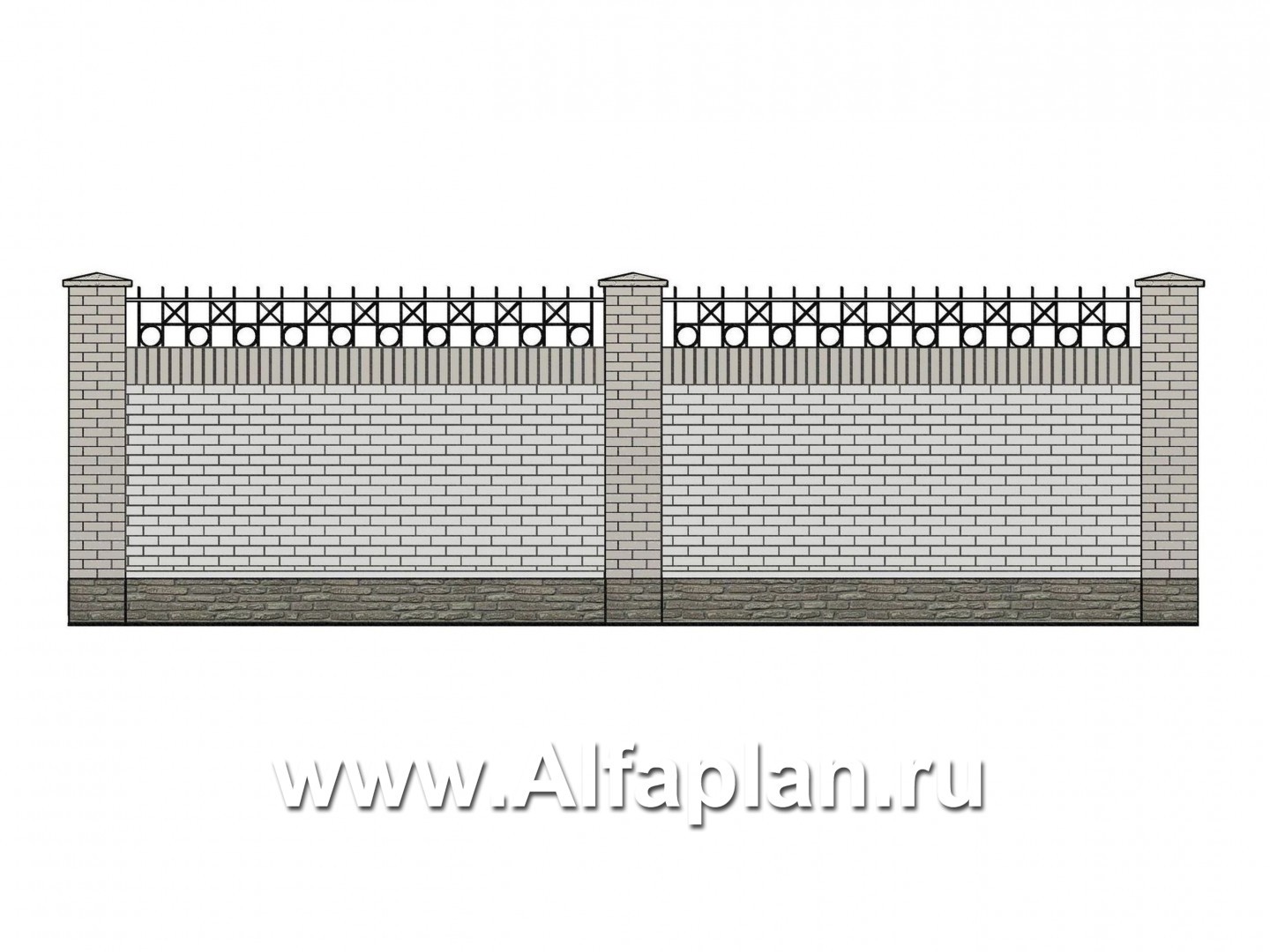 Проекты домов Альфаплан - Проект ограждений (заборы) - дополнительное изображение №7