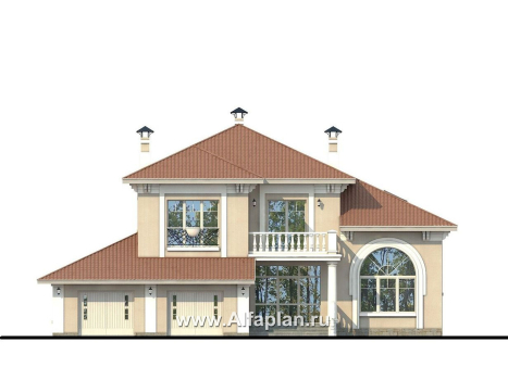 Проекты домов Альфаплан - «Тургенев» - русская усадьба, в классическом стиле - превью фасада №1