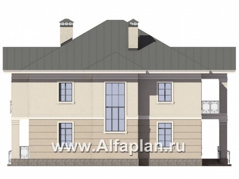 Проекты домов Альфаплан - Классический двухэтажный коттедж - превью фасада №2