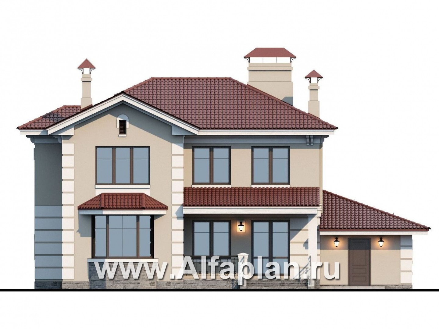 Проекты домов Альфаплан - «Репутация» - красивый дом с удобной планировкой - изображение фасада №4