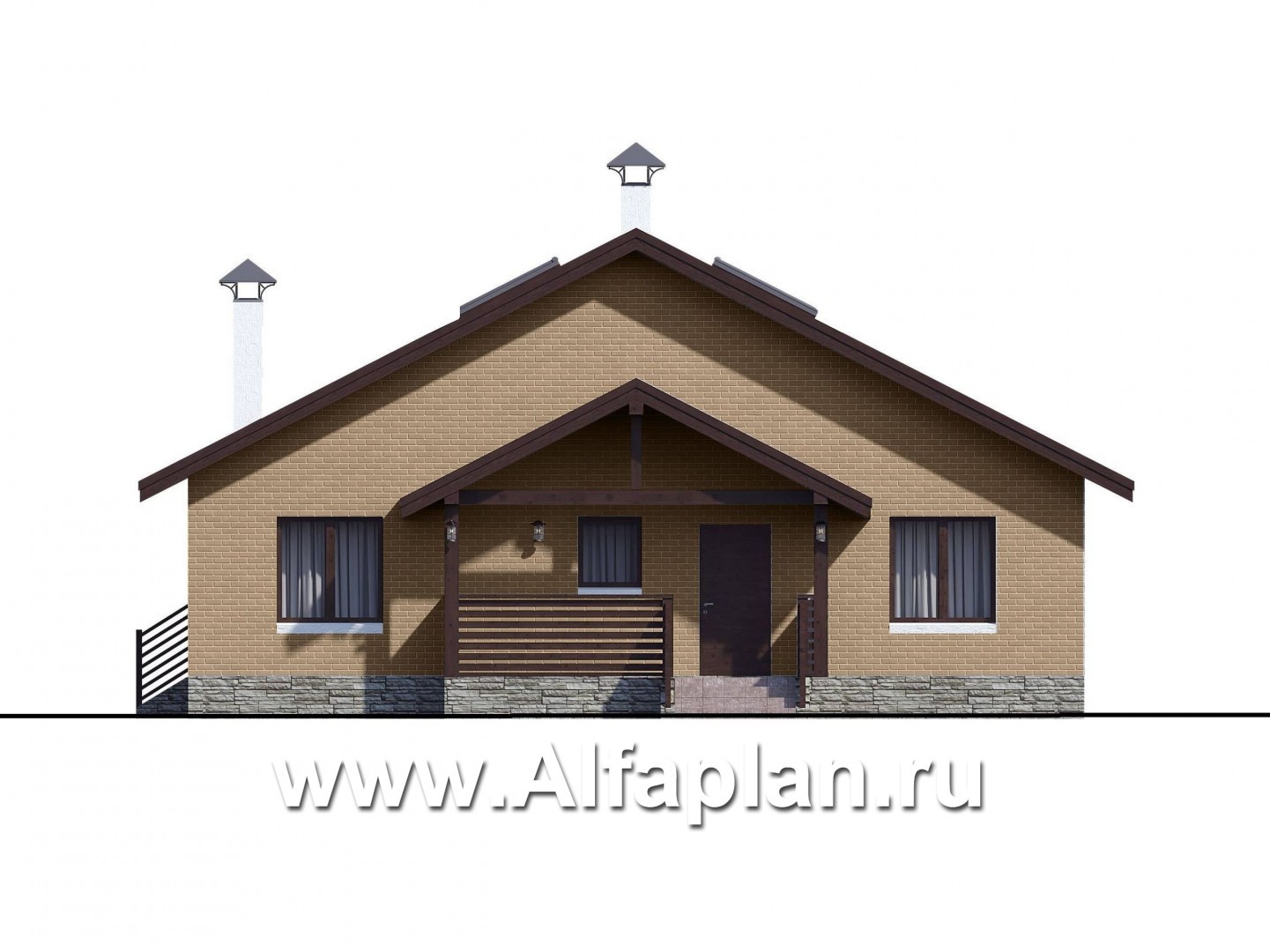 Проекты домов Альфаплан - «Моризо» - шале с двусветной гостиной - изображение фасада №4