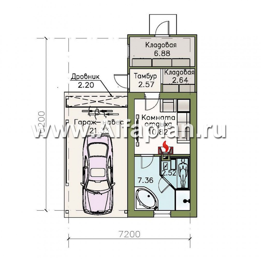 Проекты домов Альфаплан - Удобный хоз. блок для небольшого участка - изображение плана проекта №1